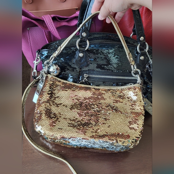 Coach Poppy Groovy Gold Sequin Y2K Shoulder Bag